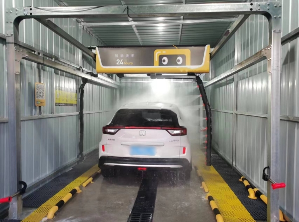 西安（東港）特來電停車場訂購的無接觸洗車機(jī)安裝完成